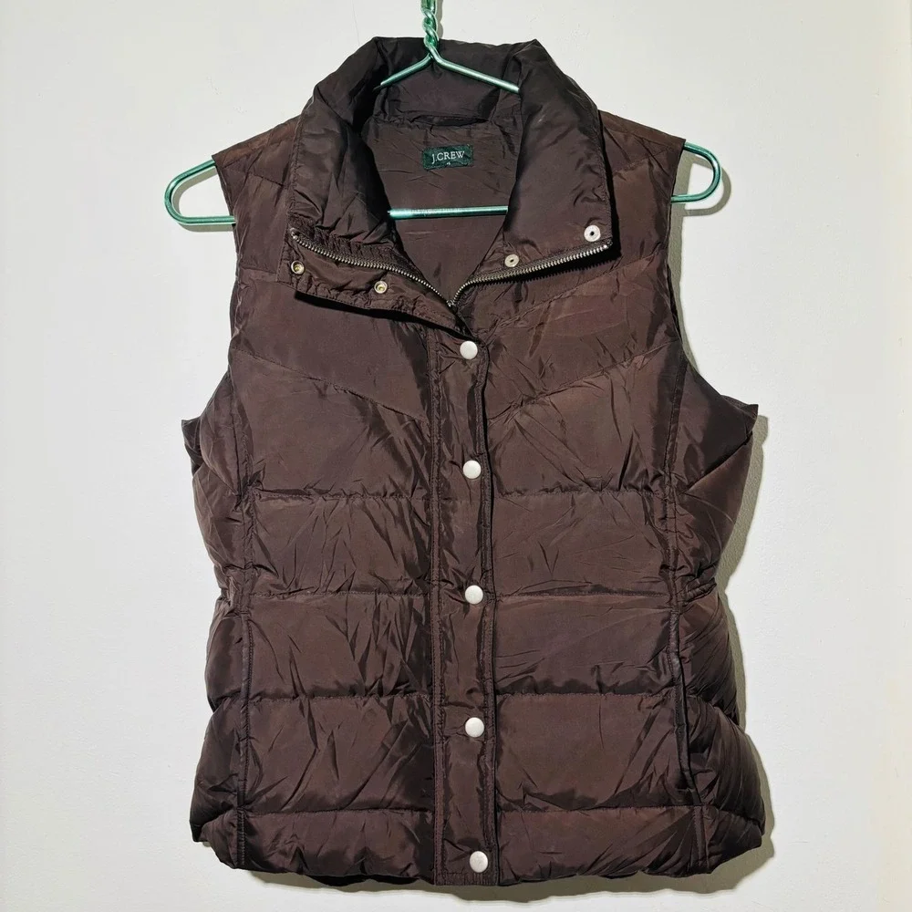 J. Crew Brown Puffer Vest Women's Jacket | Size Small‎